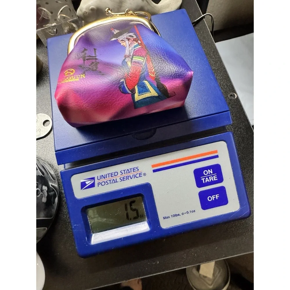 OULGUN Asian Ethnic Art Coin Purse Keychain Kiss Lock Mini Wallet‎